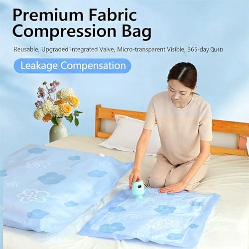 Vacuum Storage Bags for Clothing, 9 Pack Vacuum Seal Bags for Travel, 3 Sizes Compression Packing Bags 80% Space Saver for Suitcase Luggage, Bedding & Seasonal Storage - Thumbnail 2