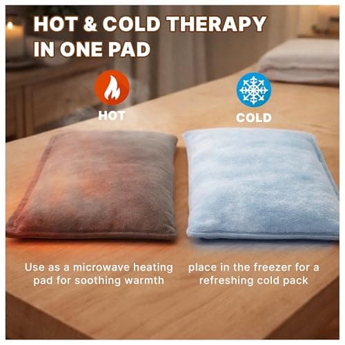 Microwavable Heating Pad for Period Cramps, Machine Washable Cover Heating Pad, Portable Menstrual Microwave Heating Pad- Unscented (Gray Pillow) - Thumbnail 3