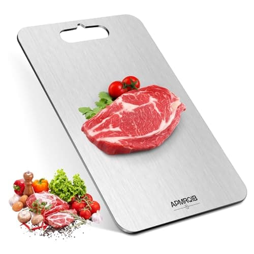 APMRQIB Titanium Cutting Board, 100% Pure Titanium Cutting Boards for Kitchen, Double Sided Non Toxic Cutting Board, Hygiene Durable Dishwasher Safe 13.1 ”× 8.1 ” (L)
