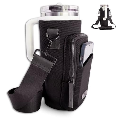 SOLLY AND RUE Water Bottle Sling Bag Crossbody Water Bottle Holder with Strap & Phone Pocket Insulated Carrier for Stanley & Hydro Flask up to 40oz Travel & Walking Companion - Image 1