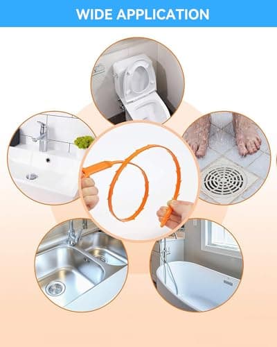 6 Pack Drain Clog Remover - Flexible Drain Snake for Effective Cleaning Hair and Debris in Sink or Bathtub, 20 Inch - Thumbnail 6