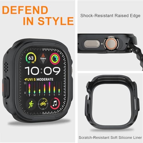 SDOCEBF Aluminum Shockproof Bumper for Apple Watch Ultra 3/2/1 49mm - Thumbnail 4