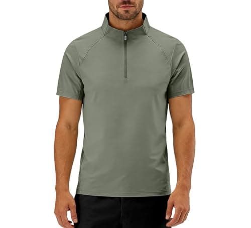 Oversized Workout Shirts for Men Short Sleeve Quarter Zip Athletic Shirts Pullover Lightweight Quick Dry Loose Fit Athletic Tops Baggy Work Out Shirt Breathable Gym Clothes Plus Size Gym Tshirt