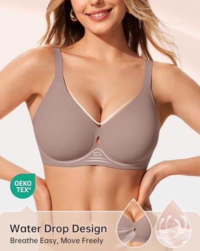 LetsJoli Wireless Bras for Women No Underwire Seamless Push Up Full Coverage Supportive Bralettes Fall Fashion Must Haves(Gray L) - Thumbnail 2
