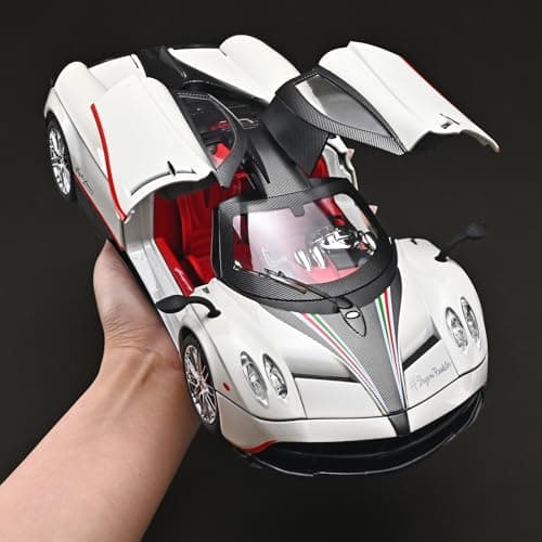 RZAPE Car Toys for Boys 1 18 Scale Diecast Cars Compatible for Pagani Huayra Dinastia Model Car Kits Collection,Metal Pull Back Cars with Light and Sound,Toy Cars for Boys Age 4-7（White） - Thumbnail 5