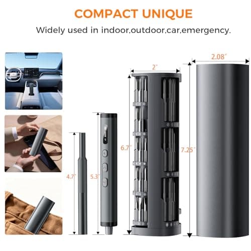 VMYTH 80 in 1 Mini Electric Screwdriver Set, Precision Cordless Screwdriver with OLED Smart Display, Magnetic Computer Repair Tool Kit for PC, Laptop, PS5, Electronics - Thumbnail 5