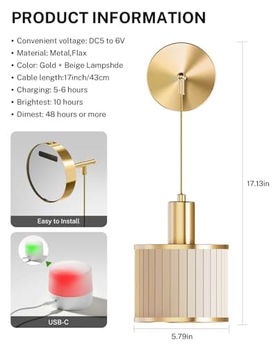 SAIMAND Battery Operated Wall Sconce Set of 2, Wireless Rechargeable Wall Lights with Remote Control, 9 Colors Dimmable LED Lamps, Modern Cordless Sconces for Bedroom Living Room Hallway(Gold) - Thumbnail 6