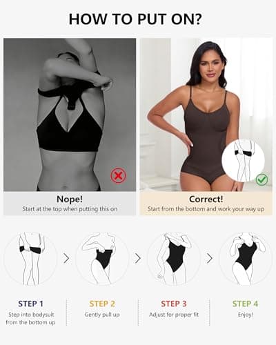 POSESHE Shapewear Bodysuits for Women Tummy Control Body Shapewear Seamless Waist Trainer Bodysuit - Thumbnail 3