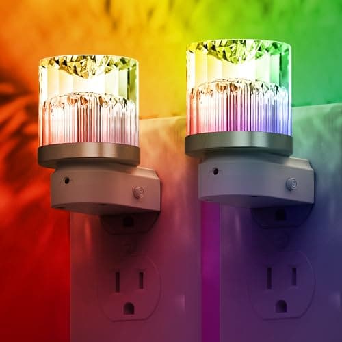 L LOHAS LED Night Light, Night Lights Plug into Wall with 10 Color Change RBG Nightlight Plug in Wall, Built in Dusk to Dawn Sensor for Hallway, Bathroom, Rooms, 2 Pack - Image 1
