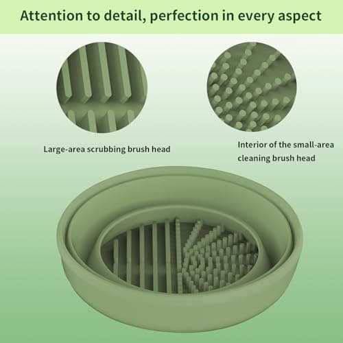HOERCAAL Electric Makeup Brush Cleaner and Dryer, Portable Automatic Brush Cleaner with 3 Power Levels, Fast Motor Speed, 5 Rubber Collars, Rechargeable Quick Clean & Dry for Makeup Brushes - Thumbnail 2