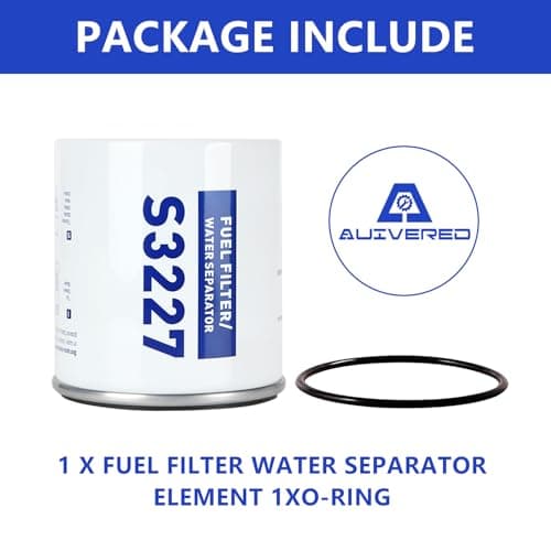 AUIVERED S3227 Filter Element - 10 Micron Marine Boat Filter for Mercury Yamaha Outboard Motor - Replaces 320R-RAC-01, 490R-RAC-01, 18-7948, 9-37882, 18-7922, 18-7922-1 - Thumbnail 2