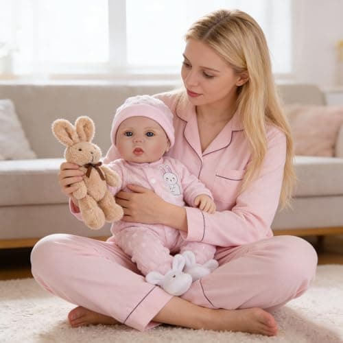 Milidool Reborn Baby Dolls Lifelike Girl Doll 18 inch Realistic Newborn Baby Doll Real Looking Silicone Baby Dolls Girl with Feeding Complete Accessories for 3+ Years Old Gifts - Thumbnail 6