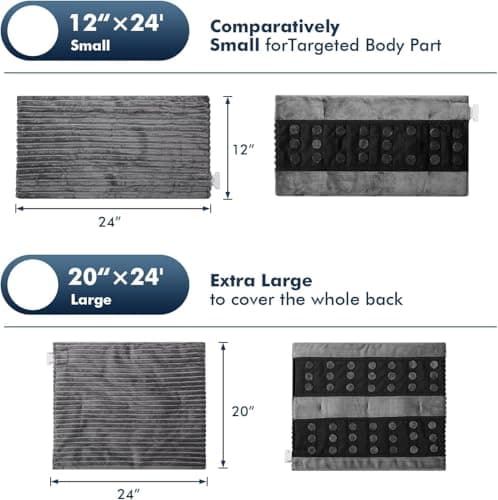 Dowin Far Infrared Heating Pad - Natural Jade Vibrating Massaging Weighted Heating Pad for Neck and Shoulders, Electric Heat Pad with 3 Heating Levels & 3 Vibrating Modes, 5lbs 12" x 24" - Thumbnail 6