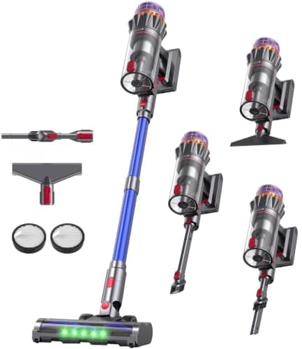Cordless Vacuum Cleaner, 600W/55Kpa 70mins Stick Vacuum with Anti-Tangle Brush&Touch Screen,6-in-1 Vacuum Cleaners for Home,Hardwood Floors,Pet Hair,Carpet - Image 1