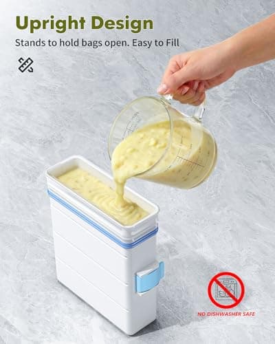 iCASA 6 Cup Soup Cubes Freezer Molds for Food Storage Bags - Thumbnail 3