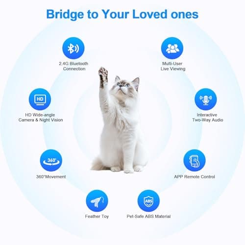 PGID Pet Companion Robot with 720P HD Camera,Interactive Toy for Dogs and Cats,360°Movement, Night Vision, Two-Way Audio,App Control(Only 2.4G WiFi) - Thumbnail 2