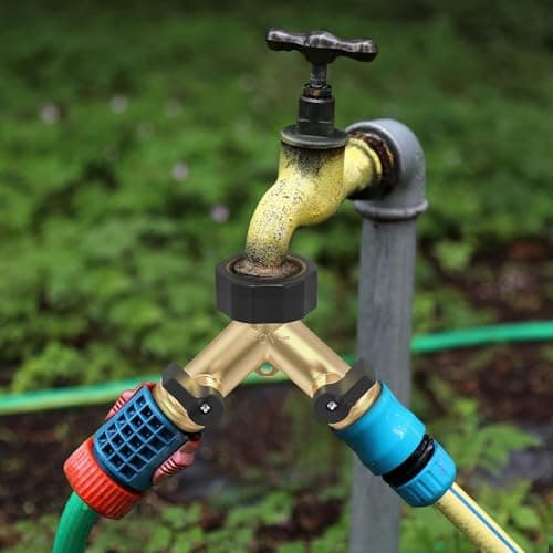 Garden Hose Splitter 2 Way Heavy Duty,Faucet Splitter, Outdoor Faucet Splitter, y Adapter for Water Hose, Water Spigot Splitter （1Pcs） - Thumbnail 6