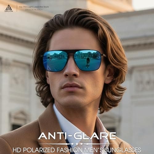 SIPLION Polarized Sunglasses for Men for Driving, UV Protection Carbon Fiber Frame Lightweight 2.0 Lenses for Fishing 8211 Blue - Thumbnail 3