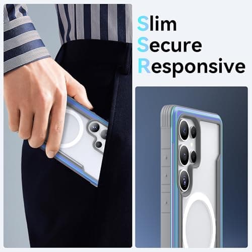RAPTIC for S25 Ultra Case 6.9 Inch, Shield Case Compatible with MagSafe, [13FT Mil-Grade Drop Protection], Durable Anodized Shockproof Aluminum Frame Slim Samsung Galaxy S25 Ultra Case, Iridescent - Thumbnail 6