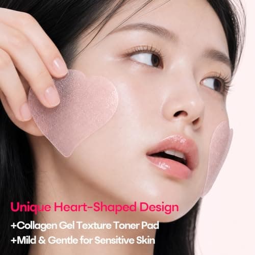 SPODARE Toner Pads Salmon DNA PDRN Collagen Jelly Pad, Heart Shape Gel Toner Pad with Collagen & Niacinamide for Soothing, Firming, Uneven Skin Tone - 70 Pads (1 Pack) - Thumbnail 3