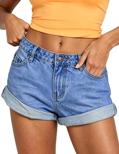 BISUAL Low Rise Jean Shorts for Women Stretchy Sexy Y2K Mini Denim Shorts Summer - Image 1