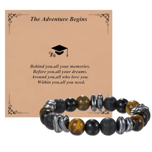 Ediseng Class of 2026 Graduation Gifts,Beaded Bracelets for Men,Cool Graduation Bracelets for College/High School/Middle School/Masters Degree/8th Grade/5th Grade - Image 1