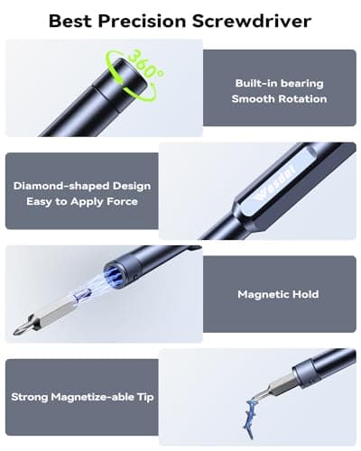 Wesdut 49in1-S2 Precision Screwdriver Set, [Super Durable] Ultra Compact Small Magnetic Mini Repair Tool Kit, Tiny Screw Driver with Torx Flat bits Fits Ring Doorbell, Watch, Laptop, Eyeglass, Camera - Thumbnail 3