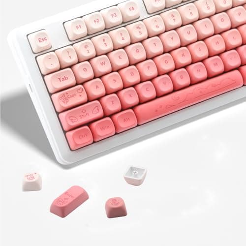 AKepopery 134Keys PBT Keycaps MOA Profile Key Cap for Cherry Gateron MX Switches Mechanical Keyboards Key caps (Butterfly Powder) - Image 1