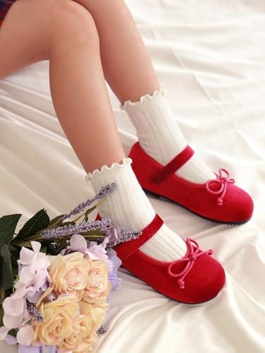 ALLOVIN 6 Pairs Non-Slip Ruffle Socks for Baby & Toddler Girls – Soft Cotton Grip Socks | 6 Pairs Off-white | 3-5 Years - Thumbnail 3