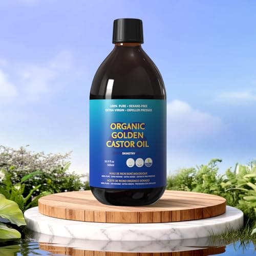 Skinetry Organic Golden Castor Oil - [16.9oz (500ml)]-100% Pure for Hair, Skin, Nails, Brows & Lashes Deep Hydration & Smoothing Promotes Hair & Brow Growth Makeup Clean- Hexane-Free - USDA Certified - Thumbnail 3
