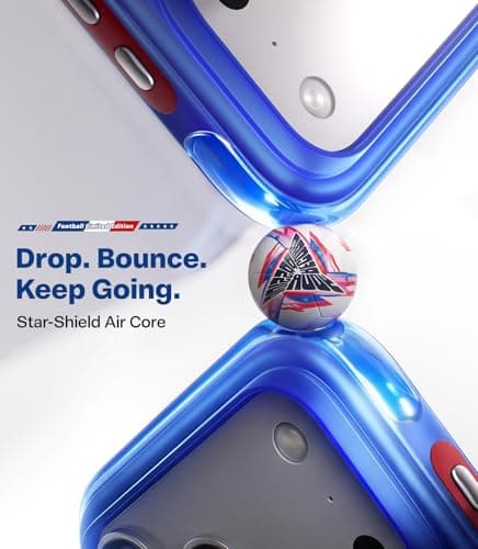 TORRAS World Cup Spirit Inspired, Football Limited Edition Ostand Q3 Air for iPhone 17 Pro Max Case & 360 Magnetic Stand, Fit for MagSafe, Mil-Grade Drop Tested, Camera Control Button, Starlight - Thumbnail 3
