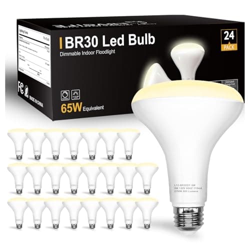 DAYBETTER BR30 led Light Bulb, Dimmable LED Bulbs 65W Equivalent, 2700K Warm White Light Bulbs Indoor Flood Light for Bedroom Kitchen Living Areas Hallway, 800 Lumens, E26 Standard Base, 24 Pack - Image 1