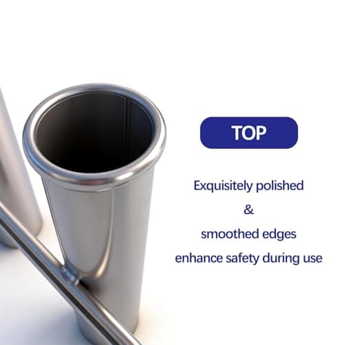 Marine Boat 4 Rod Stainless Steel Fishing Rod Holders, 4 Rod Rack Boat Marine Fishing Stainless Steel, Side Boat Pole Holders Kayak Saltwater Freshwater - Thumbnail 5