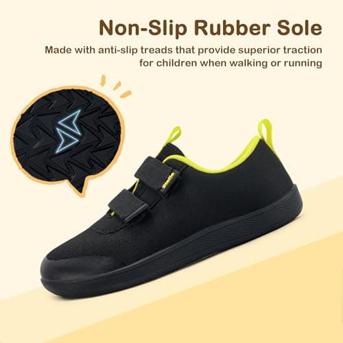 Stelle Toddler Wide Toe Box Barefoot Shoes Kids Sneakers for Boys Girls Zero Drop Minimalist Breathable Lightweight Non Slip Walking Running Shoes(Black, 12ML) - Thumbnail 6