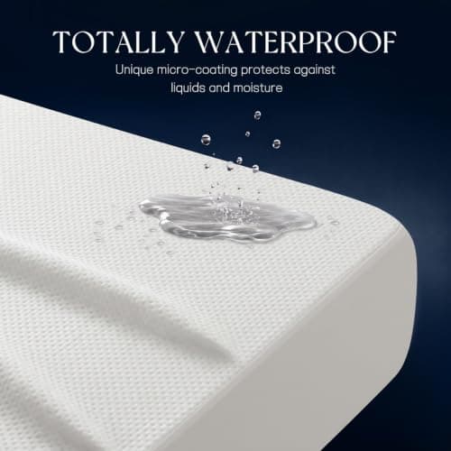 Twin Mattress Protector Tencel Luxury 100% Waterproof Mattress Protector,Silky Soft & Breathable,Cooling Mattress Pad Cover Fitted 18" Deep Pocket Noiseless,39"x75" - Thumbnail 2