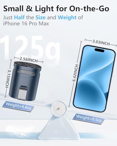Waist Fan Clip on Cold Air-Mini Lightweight Portable Fan Rechargeable Battery Powered,Small Personal Wearable Shirt Belt Hard Hat Hip Back Body Fans,Cooling Hanging Neck Cooler Ac for Men Women Kids - Thumbnail 3