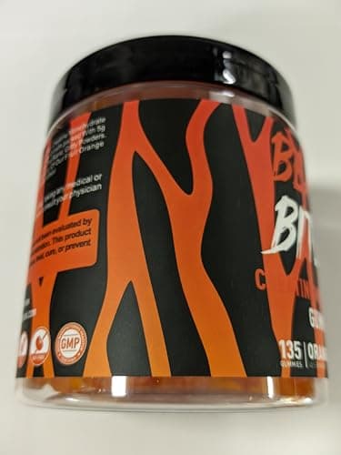 BEAST BITES Nutrition Creatine Monohydrate Gummies for Men & Women - 5g of Creatine Monohydrate per Serving - Sugar Free,Vegan, Orange Flavor, 135 Count (45 Servings). - Thumbnail 4