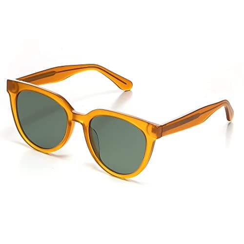 isheep Round Sunglasses for Women and Men with UV400 Protection, Vintage, Handmade Craft SIS-15-YE - Image 1