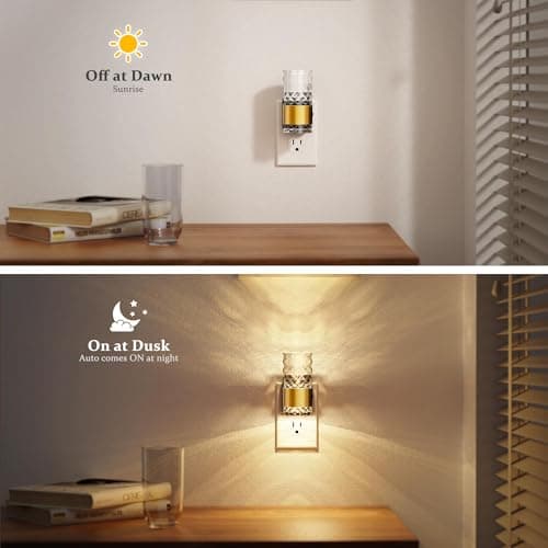 JandCase Night Light, Automatic Night Lights Plug into Wall, 3000K LED Nightlights with 0-100LM Adjustable Brightness, Night Light Plug in with Light Sensor for Bathroom Hallway Room Decor - Thumbnail 3