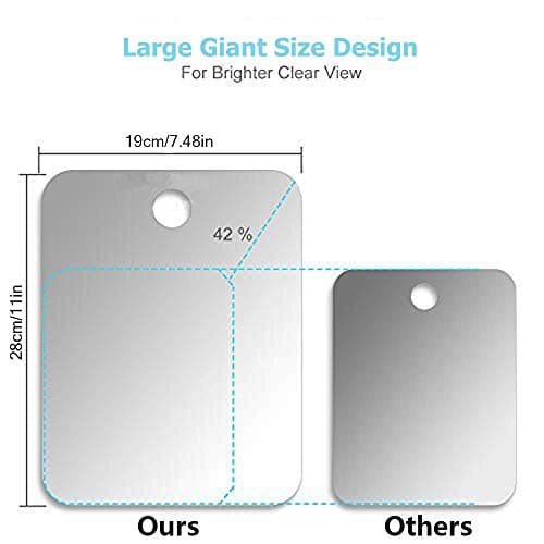APHUIME Deluxe Large Fogless Shower Mirror, Fogless Shaving Mirror(7.48 in X 11 ​in), Anit-Fog Shaving Mirror with Hook, Fog Free Wall Hanging Makeup Mirror, Anti Fog Shatterproof Mirror in Bathroom - Thumbnail 3