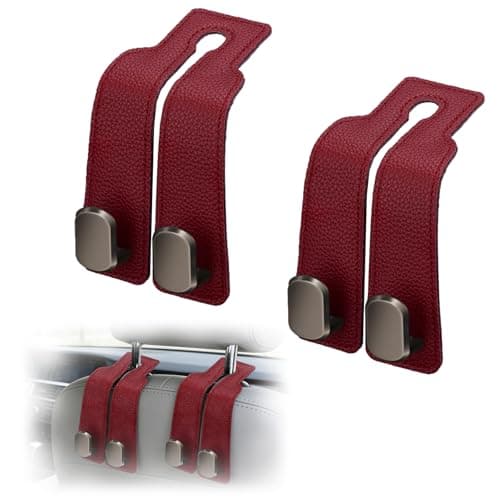 Flimjibg Car Seat Headrest Storage Hooks - 2 Pack Dual Hangers Design Organization Accessories, Car Interior Gadgets to Add Extra Holder and Hook for Purses,Bags,Coat and Handbag