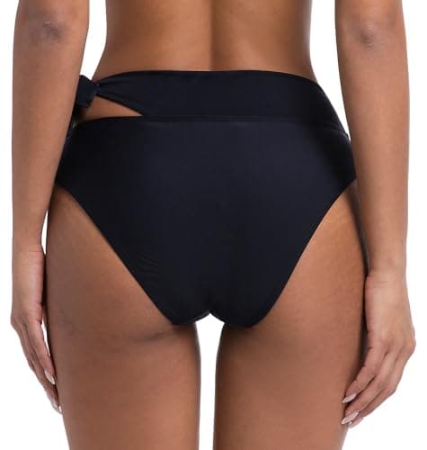 COCOPEAR Women's Sexy High Waisted Bikini Bottoms High Cut Side Tie Bathing Suit Bottoms for Women Swim Bottoms 2026 Black XS - Thumbnail 4