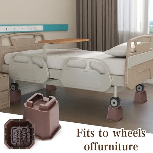 MCXYEM Adjustable Bed Furniture Risers Elevation in Heights Heavy Duty Risers for Both Posts and Wheels of Furniture Sofa Bed Couch Table (Brown 8 Pack, 5 Inch) - Thumbnail 4