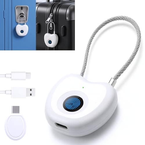Bstsilver Fingerprint Padlock, Larger Sensor & 6.2" Flexible Cable, 20-User Biometric Lock wtih Emergency USB Key & Code for Gym Locker, Luggage, Backpack, Toolbox, Cabinet, Suitcase, School, Travel - Image 1
