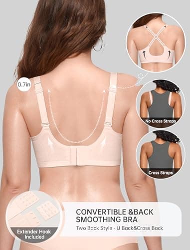 OEAK Women Value Series Jelly Bras Wireless Pushup Convertible S Jacq Pink - Thumbnail 3