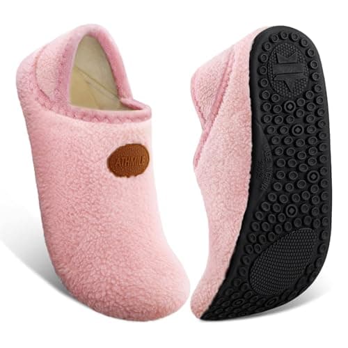ATHMILE Slippers for Men Women Soft-Lightweight Slipper Socks Cozy Fuzzy House Shoes Slip-on Indoor Outdoor for Home Travel Gifts for Women Men - Image 1