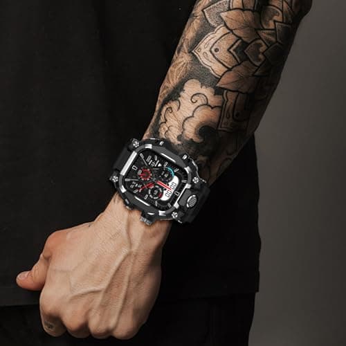 SUPLINK Rugged Case with Band for 45mm Apple Watch Bands for Men, Compatible with Apple Watch Series 9/8/7 Band, Enhanced Protective Bumper Cover for iWatch Bands Men (Silver) - Thumbnail 2