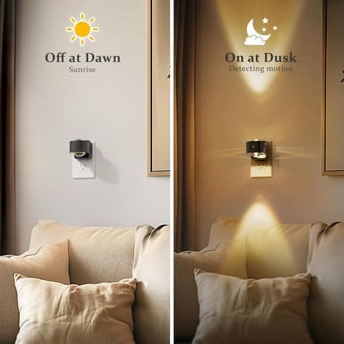 JandCase Night Lights Plug into Wall,0-150LM Super Bright Automatic Night Light with Dusk to Dawn, 180° Rotatable Plug in LED Nightlight Soft Warm for Halloween Decoration, Children Room,Party - Thumbnail 2