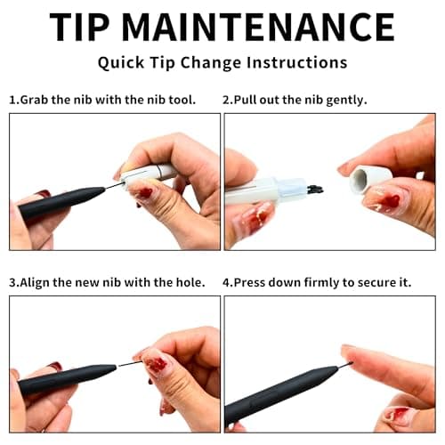 [20-Pack] King Write MR05 | SY05 Stylus Replacement Tips – Compatible with Kindle Scribe Premium Pen, Remarkable Marker Pen | Precise & Smooth Writing Nibs, Easy to Install - Thumbnail 3