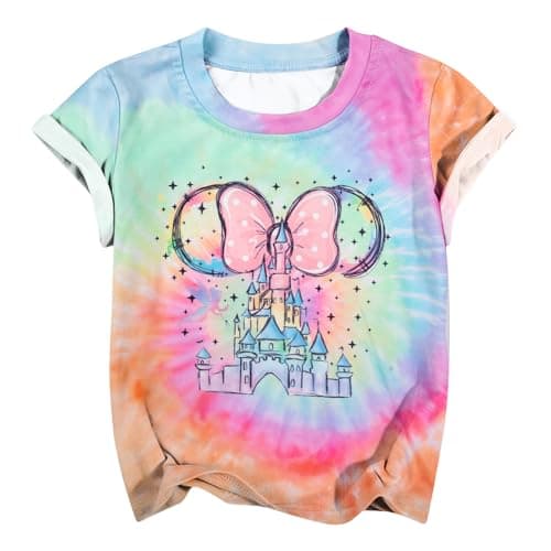Magic Shirts for Girls Magical Castle Shirt Cute Vacation Trip Tops Summer Clothes Multicoloured - Image 1